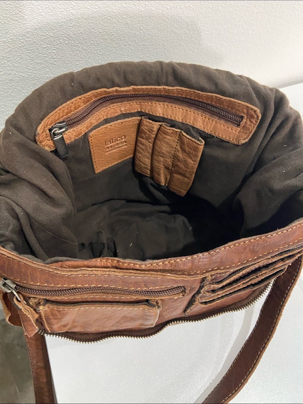 Latico Brown Leather Crossbody Saddle Bag - Picture 4 of 8